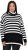 Ulla Popken Striped Stand-Up Collar Sweater Black - Sweatshirts & hoodies - 