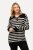 Ulla Popken Striped Troyer Collar Sweater Black - Sweatshirts & hoodies - Sweats, Hoodies & Maille Douillets