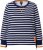 Ulla Popken Striped Drawstring Hem Sweatshirt Navy - Sweatshirts & hoodies - 