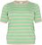 Kaffe Curve Lizzy Pull rayé Gris plume chiné/Vert - T-shirts imprimés pour femme - 