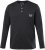 JP1880 T-Shirt Henley Long Sleeve Black TALL - VÊTEMENTS HOMME MT-6XLT - Vêtements Tall Homme