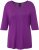Ulla Popken Rhinestone Detail 3/4 Sleeve Tee Blackberry - T-shirts imprimés pour femme - 