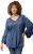 Ulla Popken Trumpet Sleeve Cold Dyed Tee Dove Blue - T-shirts imprimés pour femme - 
