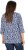 Ulla Popken Floral 3/4 Sleeve V-Neck A-Line Tee Blue - T-shirts - 