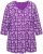 Ulla Popken Snowflake Print 3/4 Sleeve A-Line Tee Dark Purple - T-shirts imprimés pour femme - 