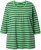 Ulla Popken Striped 3/4 Sleeve A-Line Tee Apple Green - T-shirts - 