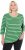 Ulla Popken Striped 3/4 Sleeve A-Line Tee Apple Green - T-shirts - 