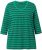 Ulla Popken Striped 3/4 Sleeve A-Line Tee Moss Green - T-shirts - 