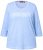 Ulla Popken UNIQUE Embroidered 3/4 Sleeve Tee Light Blue - T-shirts - 