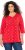 Ulla Popken Minimal Floral Print 3/4 Sleeve Tee Neon Red - T-shirts imprimés pour femme - 