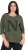 Ulla Popken Textured Lettering 3/4 Sleeve Tee Olive - T-shirts imprimés pour femme - 