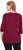 Ulla Popken Flower Epaulet 3/4 Sleeve Top Dark Cherry Red - T-shirts imprimés pour femme - 