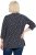 Ulla Popken Gingerbread Print 3/4 Sleeve Tee Navy - T-shirts - 