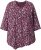 Ulla Popken Ribbon Print 3/4 Sleeve Asymmetric Tee Plum - T-shirts imprimés pour femme - 