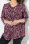 Ulla Popken Ribbon Print 3/4 Sleeve Asymmetric Tee Plum - T-shirts imprimés pour femme - T-shirts imprimés pour femme