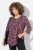 Ulla Popken Ribbon Print 3/4 Sleeve Asymmetric Tee Plum - T-shirts imprimés pour femme - T-shirts imprimés pour femme