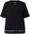 Ulla Popken Classic Fit Half-Sleeve Crew Neck T-shirt With Hem Inscription Black - T-shirts imprimés pour femme - 