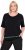 Ulla Popken Classic Fit Half-Sleeve Crew Neck T-shirt With Hem Inscription Black - T-shirts imprimés pour femme - 