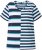 Ulla Popken Mix Stripe Short Sleeve Tee Deep Aqua - T-shirts imprimés pour femme - 