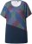 Ulla Popken Quick Drying Geometric Print Short Sleeve Tee Navy Blue - T-shirts imprimés pour femme - 