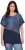 Ulla Popken Quick Drying Geometric Print Short Sleeve Tee Navy Blue - T-shirts imprimés pour femme - 