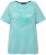 Ulla Popken Palm Tree Embroidered Tee Turquoise Green - T-shirts imprimés pour femme - 
