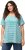 Ulla Popken Palm Tree Embroidered Tee Turquoise Green - T-shirts imprimés pour femme - 