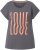 Ulla Popken LOVE Short Sleeve Graphic Tee Graphite Grey - T-shirts imprimés pour femme - 