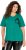 Ulla Popken Embroidered Face Motif Short Sleeve V-Neck Tee Emerald Green - T-shirts imprimés pour femme - 