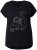 Ulla Popken Metallic Animal Cap Sleeve Graphic Tee Black - T-shirts imprimés pour femme - 
