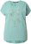 Ulla Popken Metallic Animal Cap Sleeve Graphic Tee Light Green - T-shirts imprimés pour femme - 