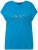 Ulla Popken Metallic Animal Cap Sleeve Graphic Tee Sapphire Blue - T-shirts imprimés pour femme - 