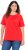 Ulla Popken TRUE Lettering Short Sleeve Tee Neon Red - T-shirts imprimés pour femme - 