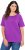 Ulla Popken TRUE Lettering Short Sleeve Tee Purple - T-shirts imprimés pour femme - 