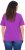Ulla Popken TRUE Lettering Short Sleeve Tee Purple - T-shirts imprimés pour femme - 