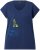 Ulla Popken Half-Sleeve A-line V-Neck Boat Pattern T-Shirt Ink Blue - T-shirts imprimés pour femme - 