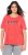 Ulla Popken Easy Short Sleeve Acid Wash Graphic Tee Light Red - T-shirts imprimés pour femme - 