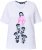 Ulla Popken Flocked Short Sleeve Graphic Tee Snow White - T-shirts imprimés pour femme - 