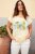 Ulla Popken Striped Short Sleeve Citrus Graphic Tee Sun Yellow - T-shirts imprimés pour femme - 