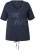 Ulla Popken Ride The Wave Short Sleeve V-Neck Graphic Tee Navy Blue - T-shirts imprimés pour femme - 