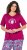Ulla Popken Shell Picker Club Short Sleeve Graphic Tee Magnolia Red - T-shirts imprimés pour femme - 
