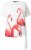 Ulla Popken Flamingo Short Sleeve Graphic Tee Off-White - T-shirts imprimés pour femme - 