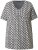Ulla Popken Cactus Print Short Sleeve V-Neck Tee Graphite Grey - T-shirts imprimés pour femme - 