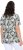 Ulla Popken Feather Print Short Sleeve V-Neck Tee Olive Grey - T-shirts imprimés pour femme - 