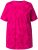 Ulla Popken Feather Print Short Sleeve V-Neck Tee Berry - T-shirts imprimés pour femme - 