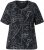 Ulla Popken Abstract Animal Print Short Sleeve Tee Black - T-shirts imprimés pour femme - 