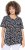 Ulla Popken Bow Print Short Sleeve Pointed Hem Tee Black - T-shirts imprimés pour femme - 