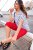 Ulla Popken Bow Print Short Sleeve Pointed Hem Tee Snow White - T-shirts imprimés pour femme - 
