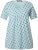 Ulla Popken Tile Print Short Sleeve Pleated Tee Light Moss Green - T-shirts imprimés pour femme - 