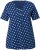 Ulla Popken Tile Print Short Sleeve Pleated Tee Dark Blue - T-shirts imprimés pour femme - 
